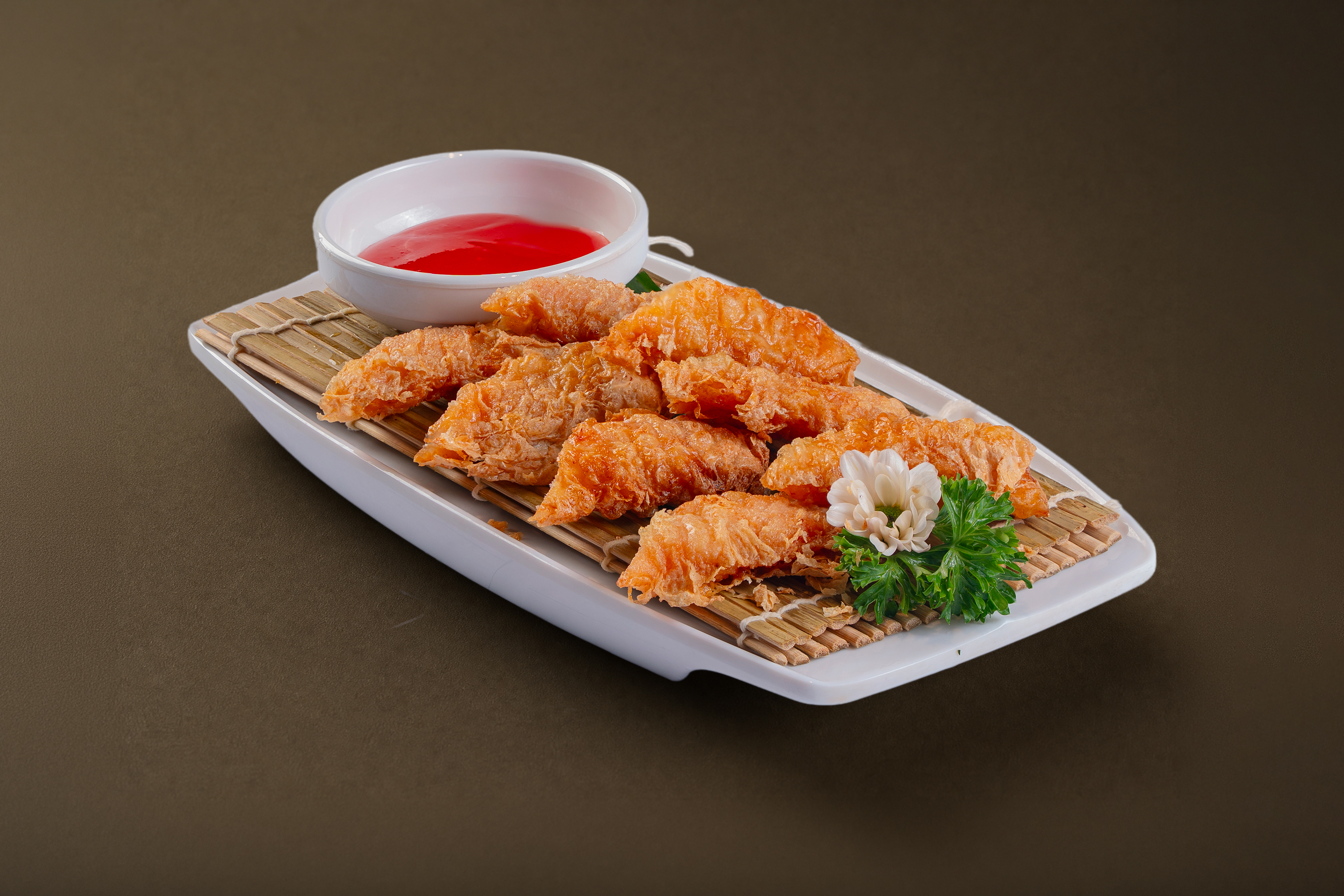 Tàu Hũ Tôm Cuộn Nấm Đông Trùng