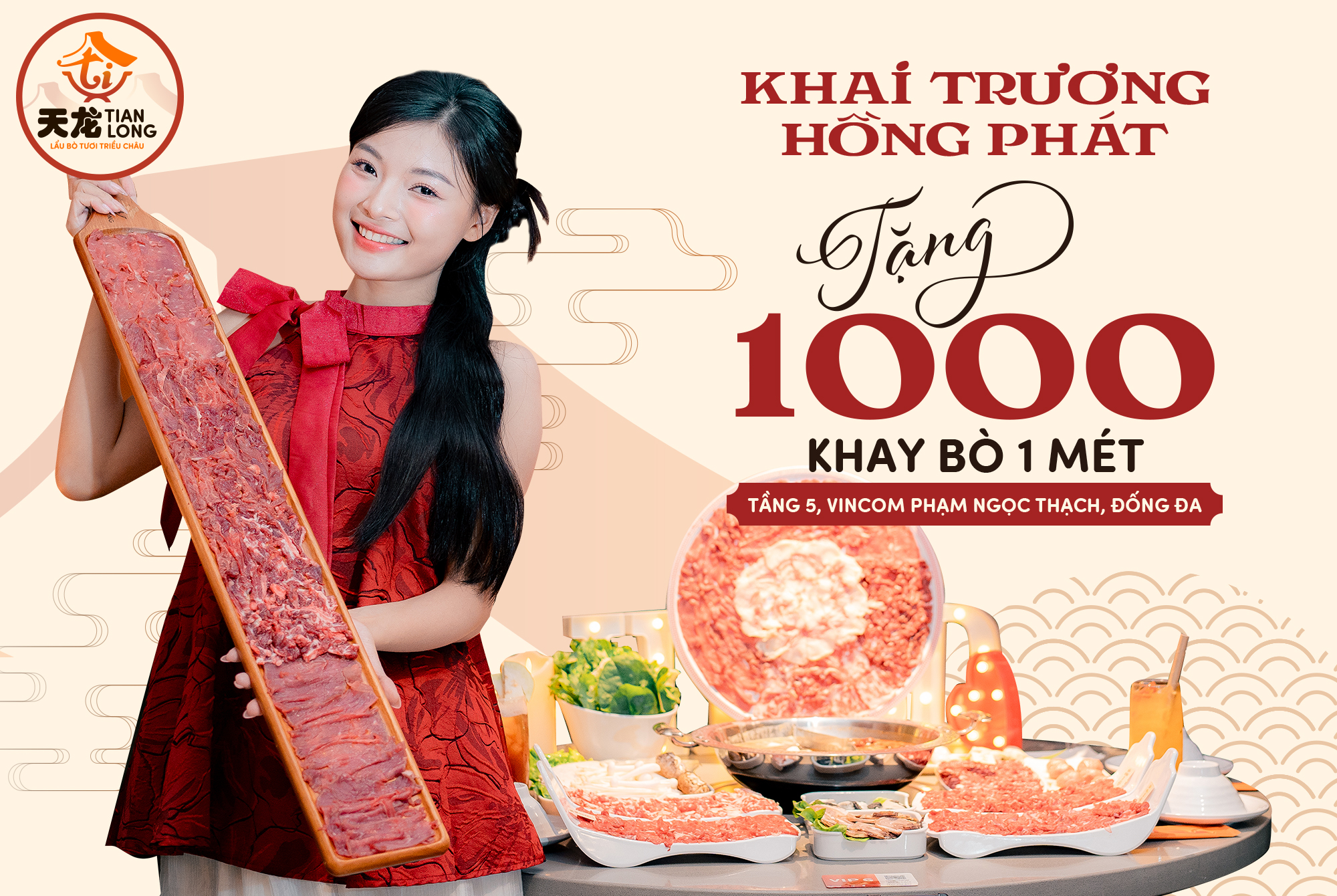 CHUỖI LẨU BÒ TƯƠI TRIỀU CHÂU TẶNG 1000 MÉT BÒ "CHÀO SÂN" VINCOM PHẠM NGỌC THẠCH